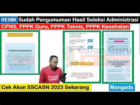 Resmi Sudah Pengumuman Hasil Seleksi Administrasi Cpns Dan Pppk