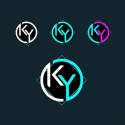 Premium Vector Ky Yk Trendy Letter Logo Design With Circle