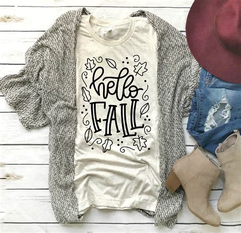 Hello Fall Shirt Fall Tshirts Fall Shirts Women Graphic Tee Women