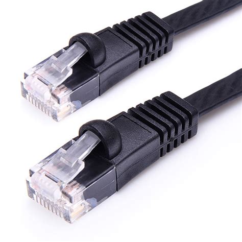 Snagless Flat Cat6 Utp 250mhz Bare Copper Ethernet Network Patch Cable