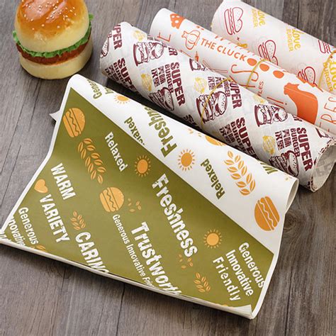 Custom Sandwich Packaging Tissue Paper Burger Greaseproof Shawarma Food