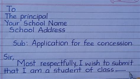 How To Write Application For Fee Concession Application For Fee