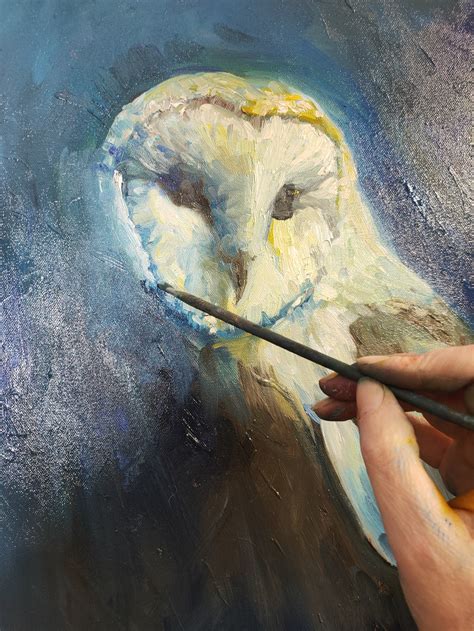 Paintings of Barn Owls in progress on my easel this week — Sue Gardner - Original Paintings