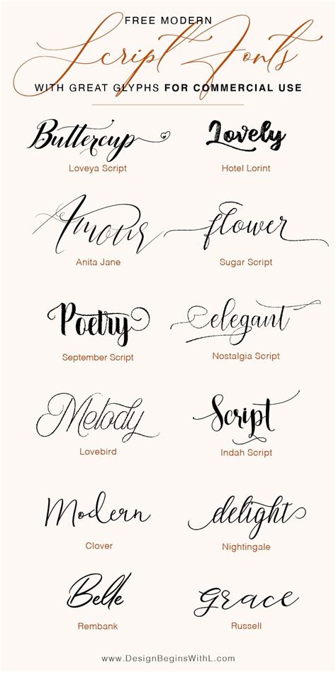 Free modern script fonts with stylish glyphs for commercial use – Artofit