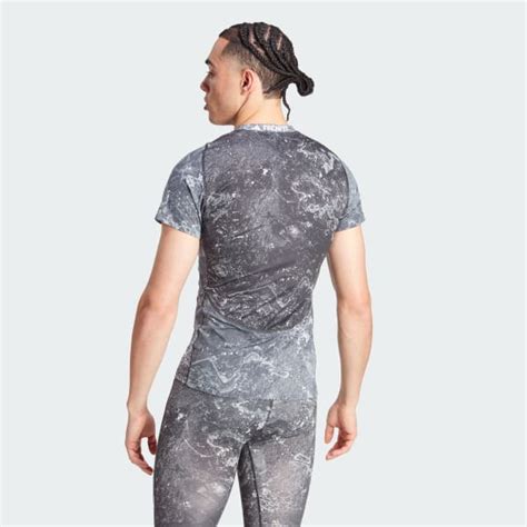 Adidas Techfit Aop Training T Shirt Grau Adidas Deutschland