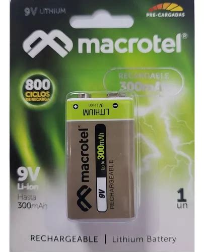 Bateria recargable 9V 290 MaH Macrotel Cuotas sin interés