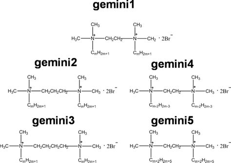 Scheme Chemical Structure Of Gemini Surfactants With Different Spacer