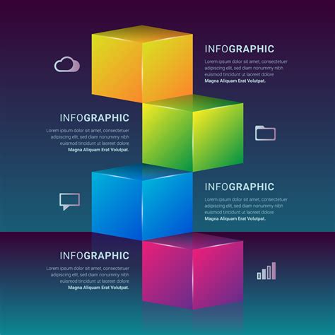 3d Infographic Box Graph Steps Element 556411 Vector Art At Vecteezy