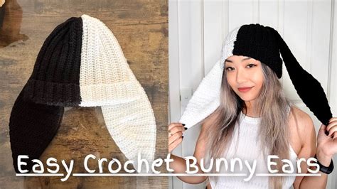 Easy Crochet Bunny Ears For Beanie Beginner Tutorial Crochet Bunny