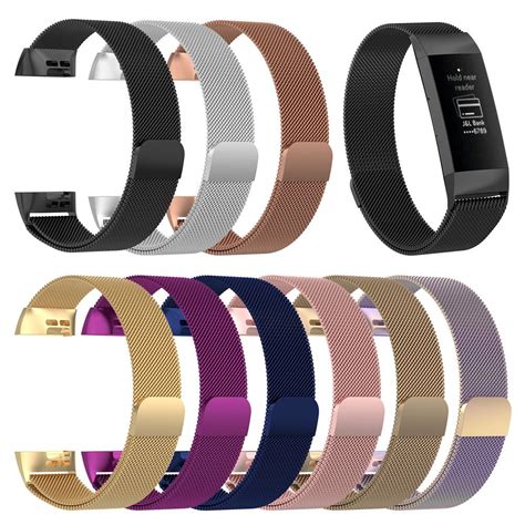 For Fitbit Charge 3 Fitness Band Magnetic Milanese Stainless Steel