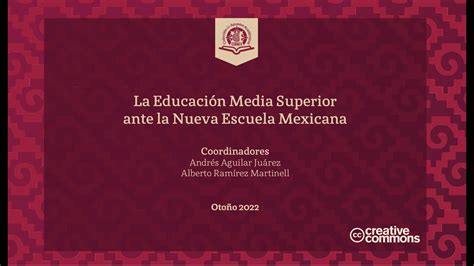 Presentaci N Del Libro La Educaci N Media Superior Ante La Nueva