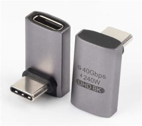 מתאם Usb C זוויתי זכר נקבה דגם C31 763 אלומינום תומך 40gbps 240w 8k 60hz כבלים מתאמים ממירים