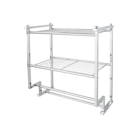 Neu Home 2 Tier Wall Mounted Shelf With Towel Rack