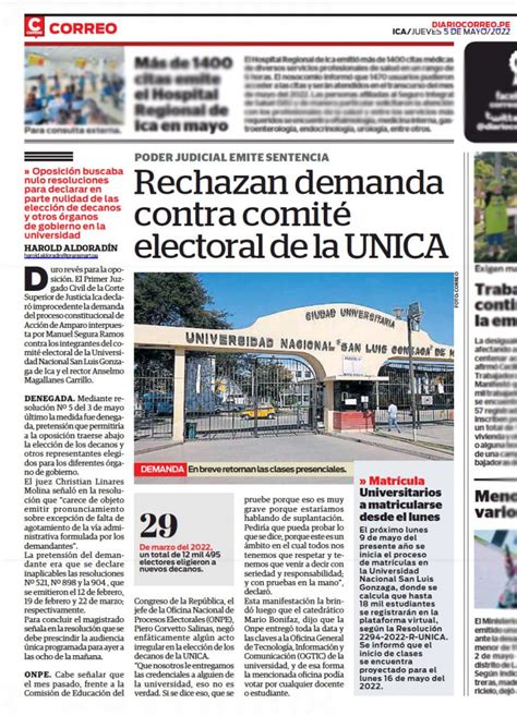 Diario Correo Ica Nota Informativa Noticias Unica