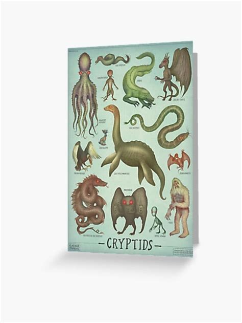 Cryptids Cryptozoology Species Greeting Card By Vlad Stankovic