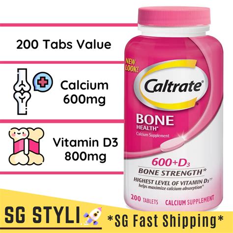 💯caltrate Bone Muscle Joint Health 600 D3 Calcium And Vitamin D 200