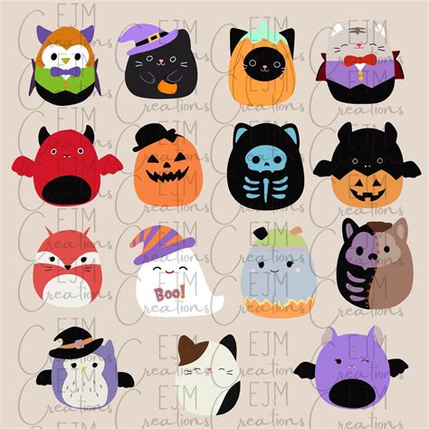 Squishmallow SVG Halloween 2023 Bundle Make Your Own Squishmallow Stickers Layered SVG File ...