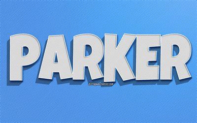 Download wallpapers Parker, blue lines background, wallpapers with names, Parker name, male ...