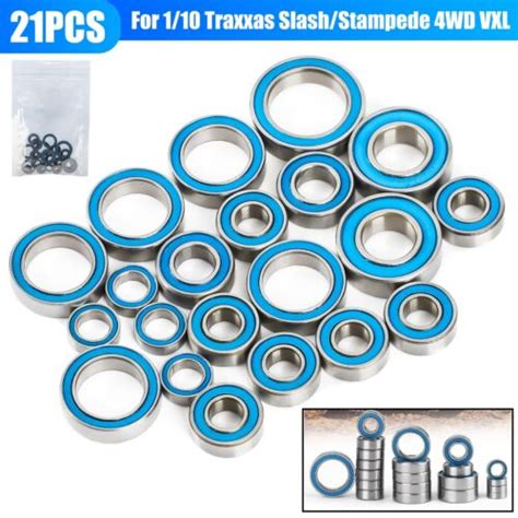 21Pcs RC Bearings Kit For Traxxas Slash 4x4 Rustler Stampede 4X4 VXL