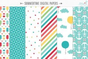 Summertime Digital Papers Graphic By Miss Tiina Creative Fabrica