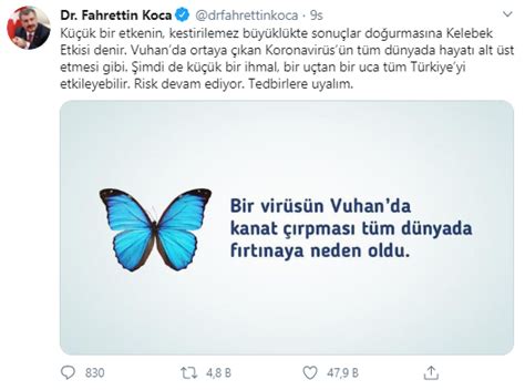 Aman dikkat Sağlık Bakanı Fahrettin Koca dan çok önemli Kelebek