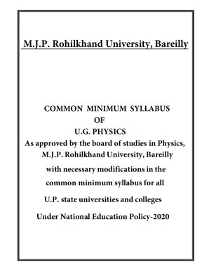 Fillable Online M.J.P. Rohilkhand University: Courses, Syllabus and ...