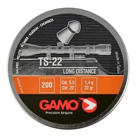 Chumbinho Gamo Ts 22 Long Distance 5 5mm 200 Un Impacto