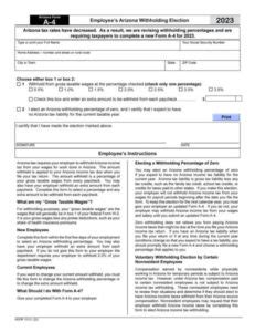 Arizona W4 Form 2023 - Printable Forms Free Online