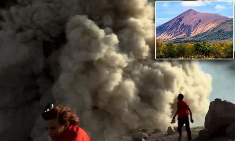 Volcano Erupts As Tourists Stand Next To The Crater In Nicaragua