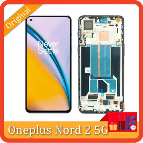 Original For Oneplus Nord 2 5G Display Amoled LCD Touch Screen With