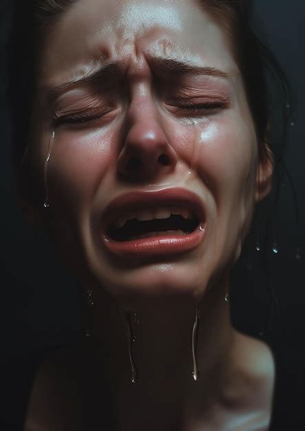 Sad Woman Crying Premium Ai Generated Image