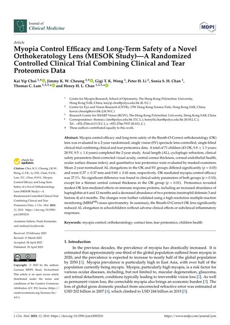 Pdf Myopia Control Efficacy And Long Term Safety Of A Novel