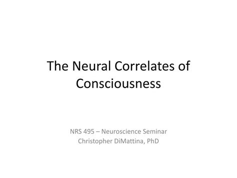 Ppt The Neural Correlates Of Consciousness Powerpoint Presentation