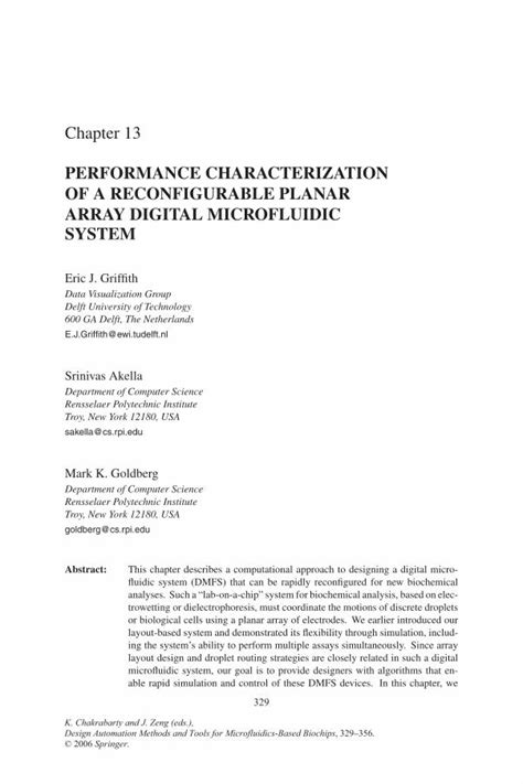 Pdf Design Automation Methods And Tools For Microfluidics Based