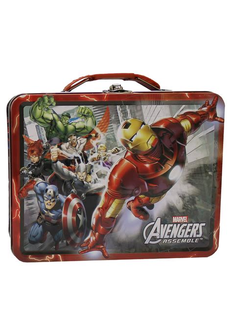 Red Avengers Assemble Marvel Tin Lunch Box