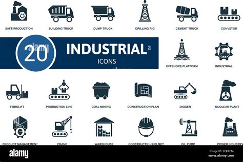 Industrial Icon Set Contains Editable Icons Industrial Theme Such As