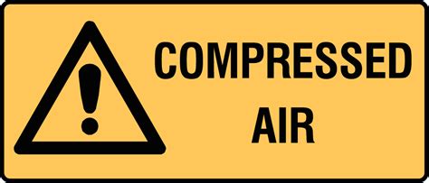 Plastic Tags Warning Compressed Air Safety Sign