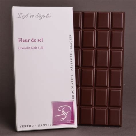 Tablette Fleur de Sel Chocolat Noir 61 Stéphane Pasco Artisan