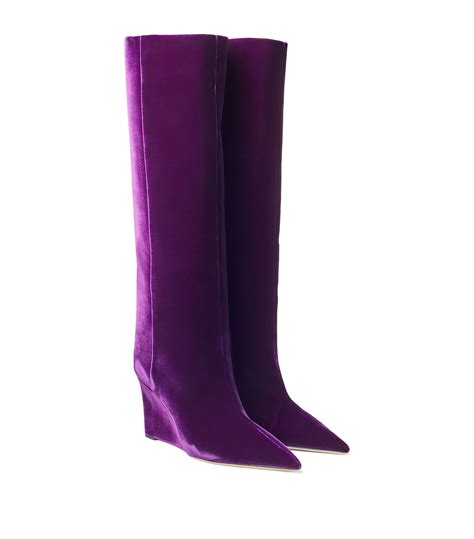 Jimmy Choo Blake 85 Velvet Wedge Boots Harrods Sg