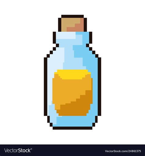 Pixel Video Game Bottle Potion Royalty Free Vector Image