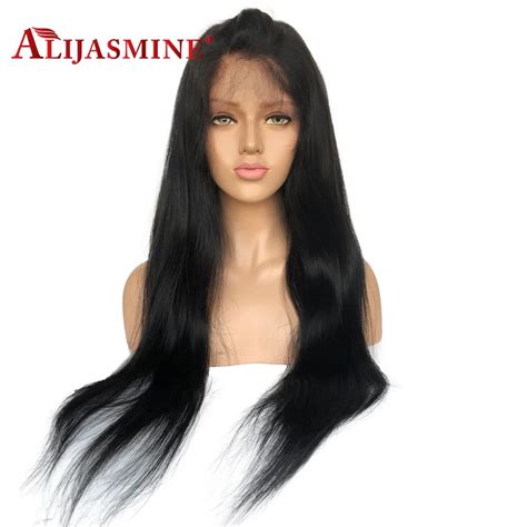 Bleached Knots Peruvian Remy Human Hair Wigs Straight Full Lace Human