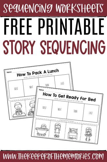 Free Printable Story Sequencing Worksheets The Keeper Of The Memories