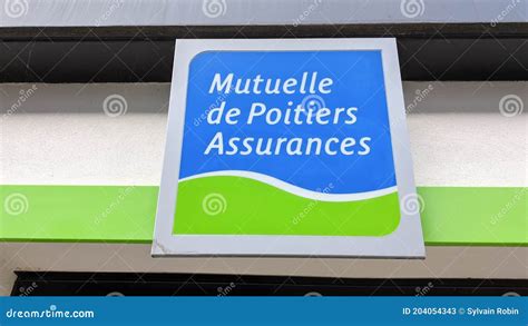 Mutuelle De Poitiers Assurances Logo And Text Sign On Agency Office