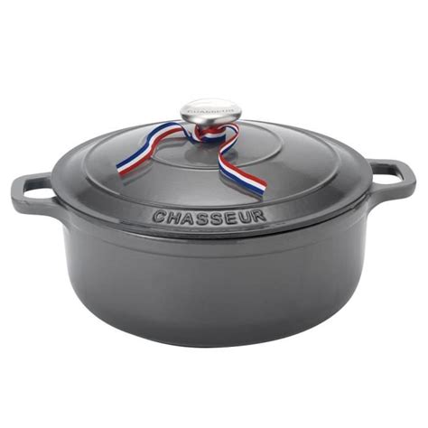 Cocotte Ronde Cm Fonte Acier Caviar Chasseur Cdiscount Maison