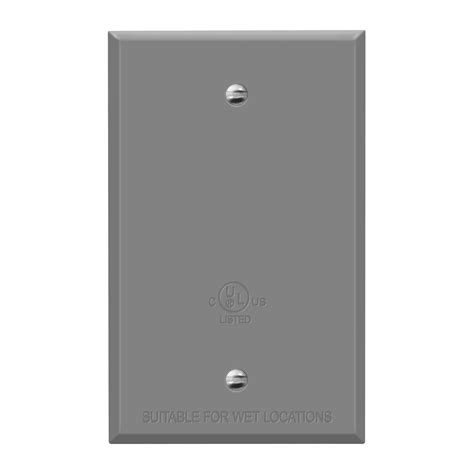 1 Gang Weatherproof Metal Blank Wall Plate ENERLITES