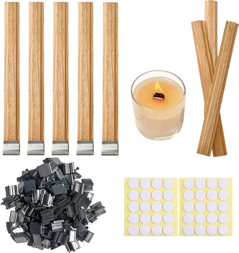 Amazon 30 Sets Double Layered Wooden Candle Wicks And Stands 5 1 X