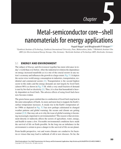 Pdf Metal Semiconductor Core Shell Nanomaterials For Energy Applications