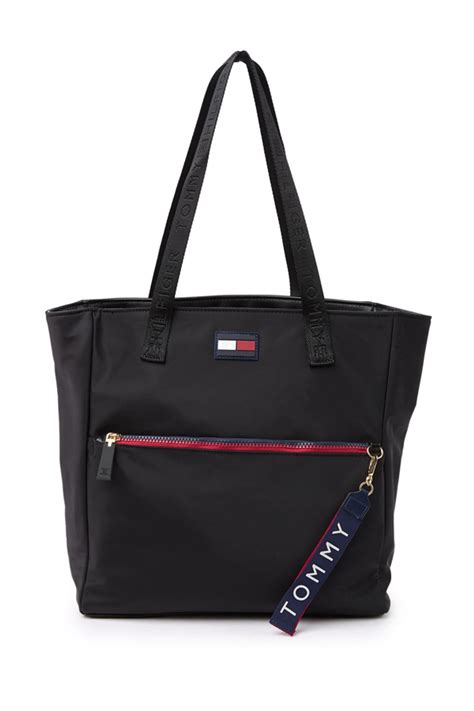 Tommy Hilfiger Leah Nylon Tote In Black WHATS ON THE STAR