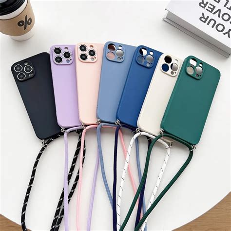 Coque En Silicone Avec Cordon Bandouli Re Pour Iphone Coque Souple Ul