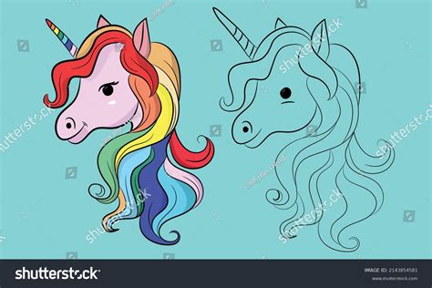 Cute Unicorn Rainbow Clipart Vector Illustration Stock Vector Royalty Free 2143854581